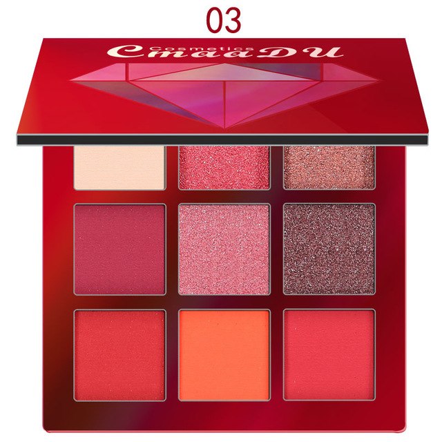 CMAADU 9-Color Diamond Shimmer Eyeshadow Palette