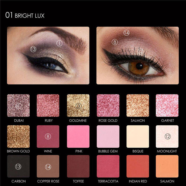 18 Color Shimmer Matte Palette Pigment Eye Shadow Mineral Nude 
.