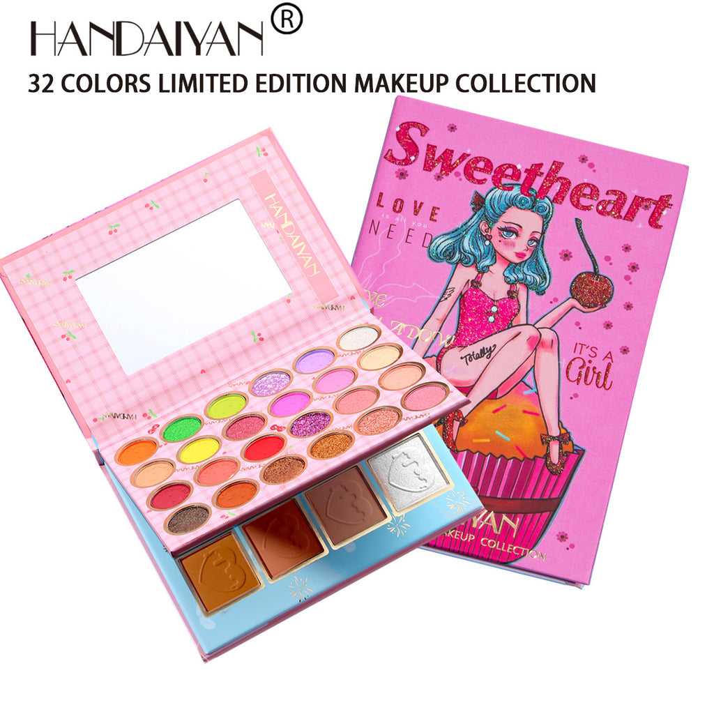 HANDAIYAN 32-Color Eyeshadow, Blush & Highlighter Palette