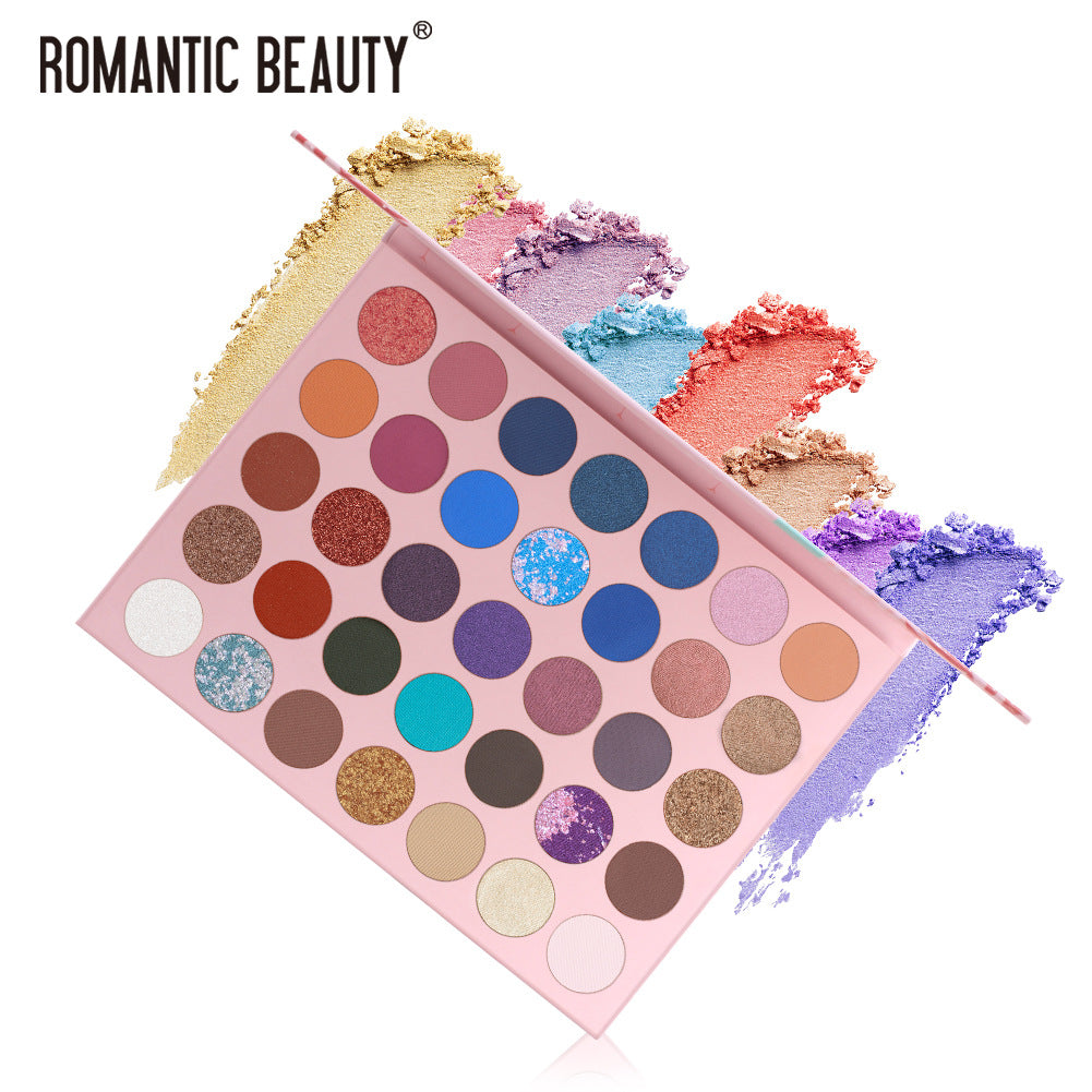 35-Color Pearl & Matte Eyeshadow Palette | Multi-Finish Makeup Disk