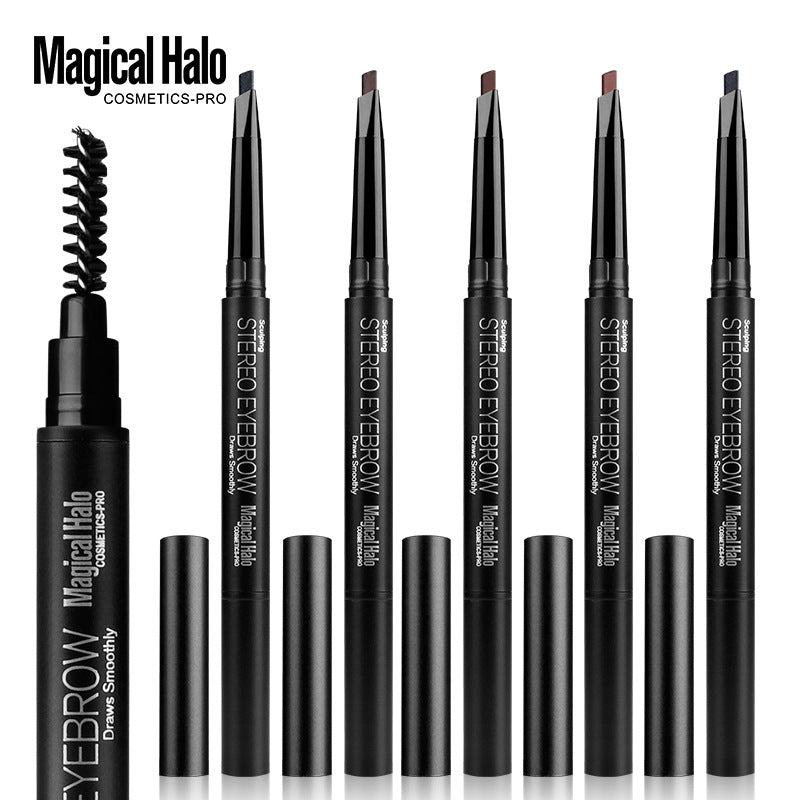 5-Color Rotating Eyebrow Pencil — Waterproof Double-Head