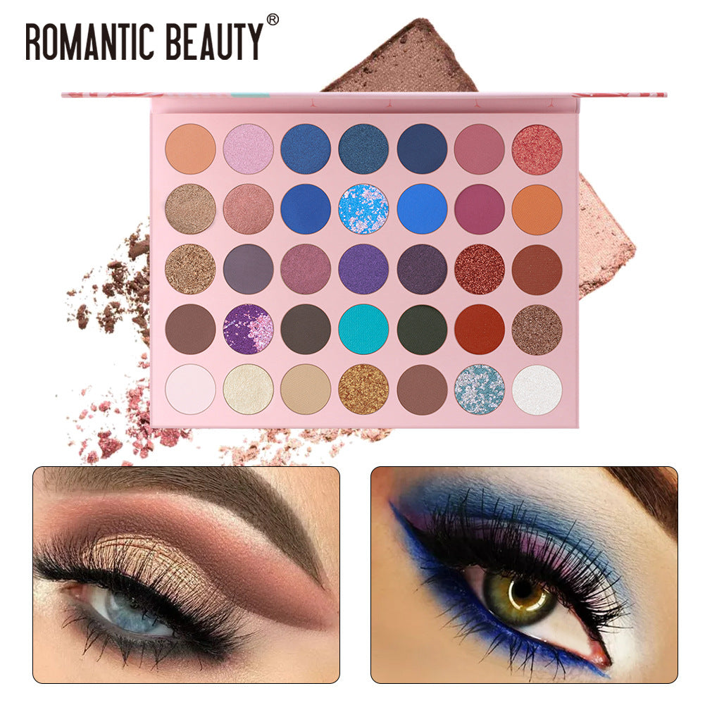 35-Color Pearl & Matte Eyeshadow Palette | Multi-Finish Makeup Disk