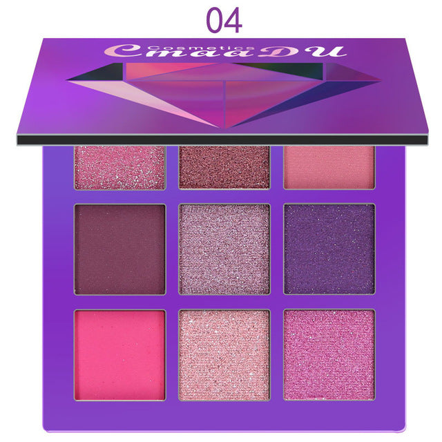 CMAADU 9-Color Diamond Shimmer Eyeshadow Palette