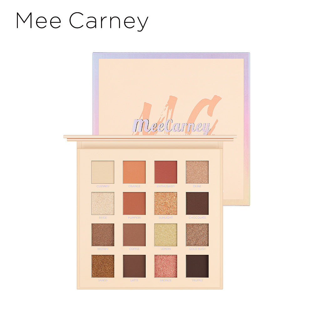 16-Color Eyeshadow Palette | Matte, Pearl & Glitter Pink Earth Tones
