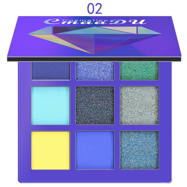 CMAADU 9-Color Diamond Shimmer Eyeshadow Palette