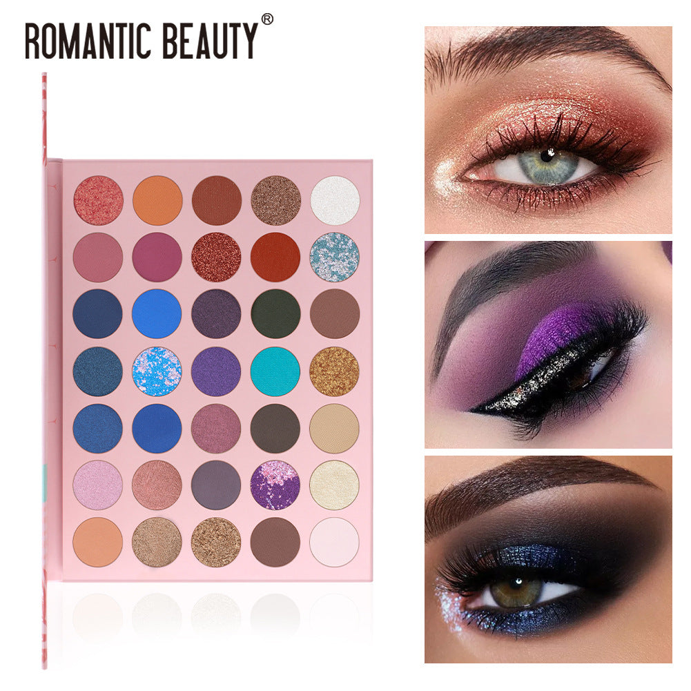 35-Color Pearl & Matte Eyeshadow Palette | Multi-Finish Makeup Disk