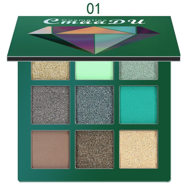 CMAADU 9-Color Diamond Shimmer Eyeshadow Palette