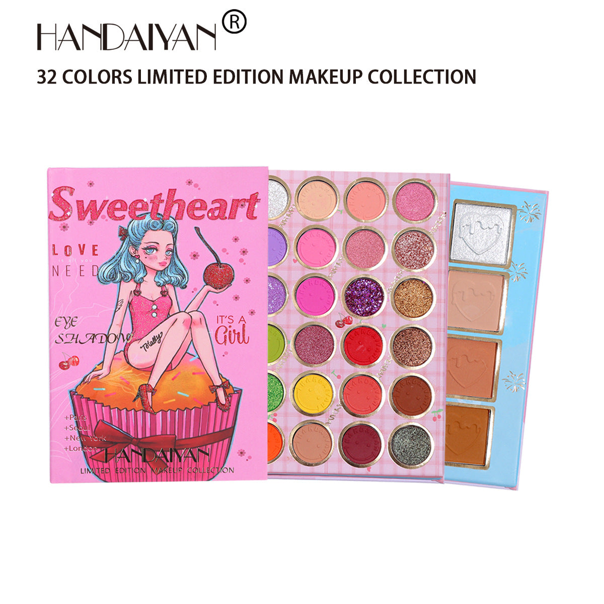 HANDAIYAN 32-Color Eyeshadow, Blush & Highlighter Palette