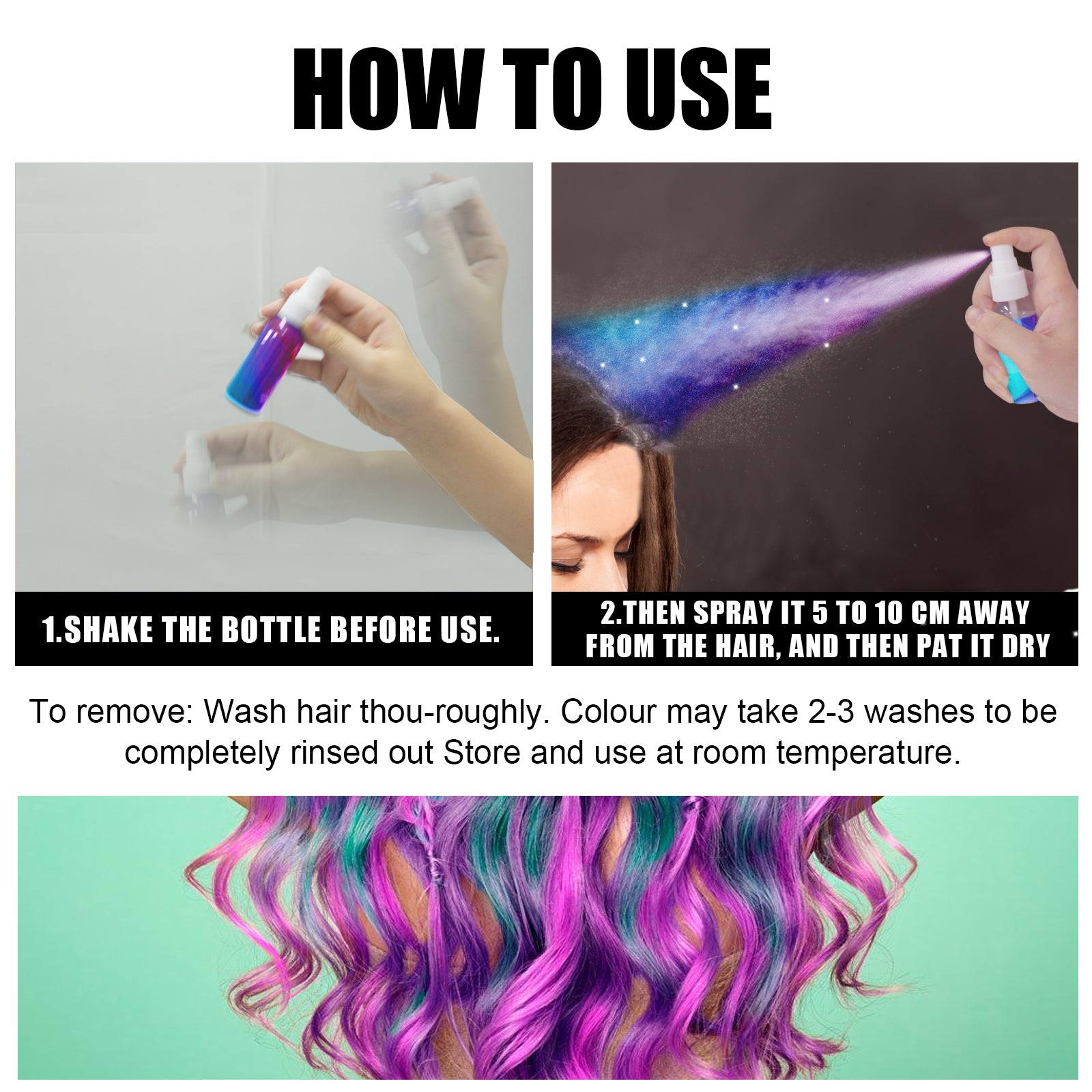 Temporary Glitter Hair Color Spray