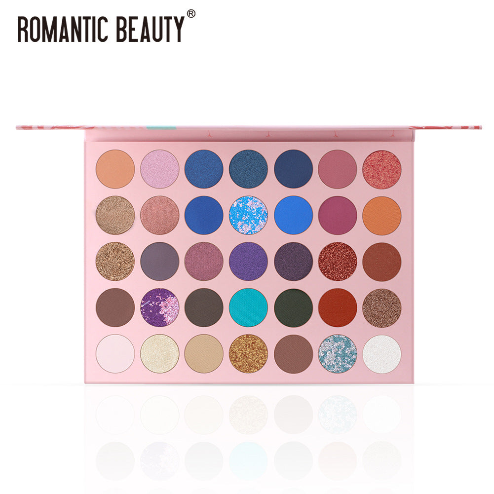 35-Color Pearl & Matte Eyeshadow Palette | Multi-Finish Makeup Disk