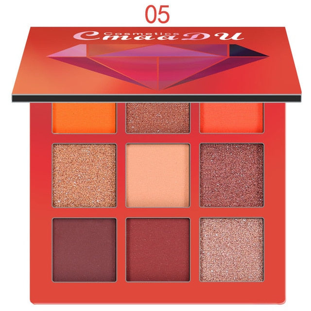 CMAADU 9-Color Diamond Shimmer Eyeshadow Palette