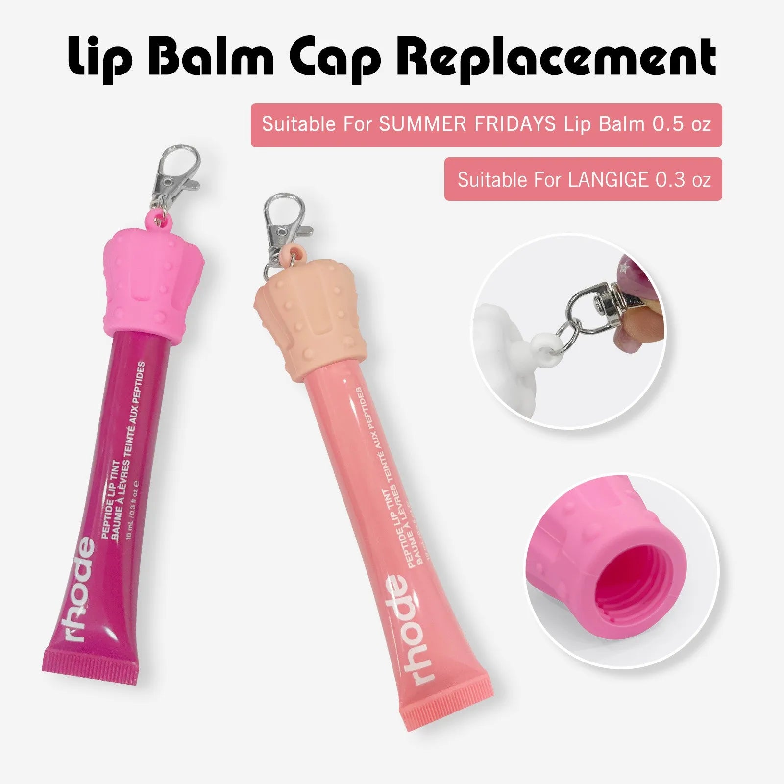 Crown Shape Silicone Lip Balm Keychain Holder Portable Silicone Lip Balm Keychain Ladies Bag and Wallet Accessories Keychain Cap