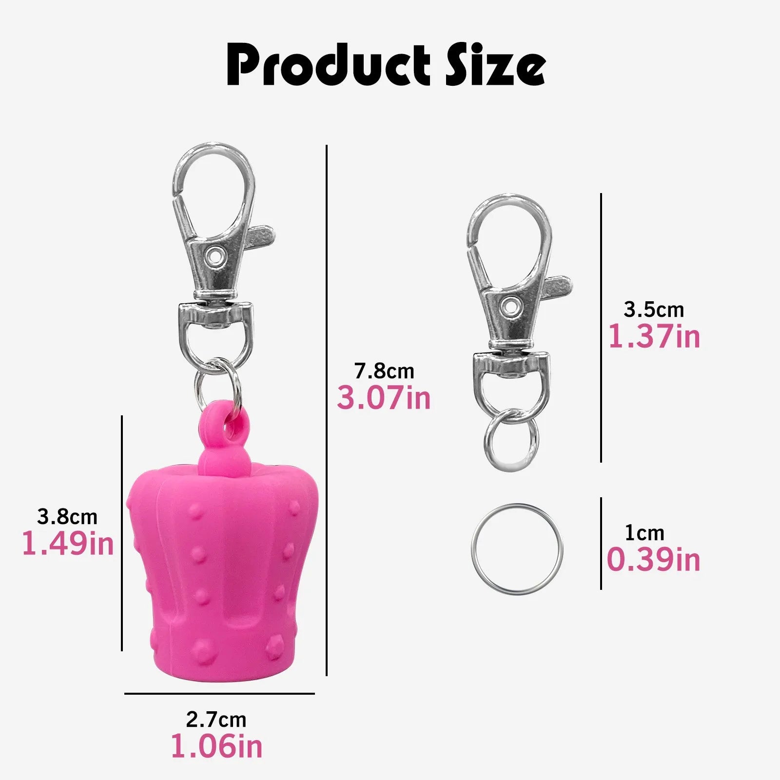Crown Shape Silicone Lip Balm Keychain Holder Portable Silicone Lip Balm Keychain Ladies Bag and Wallet Accessories Keychain Cap