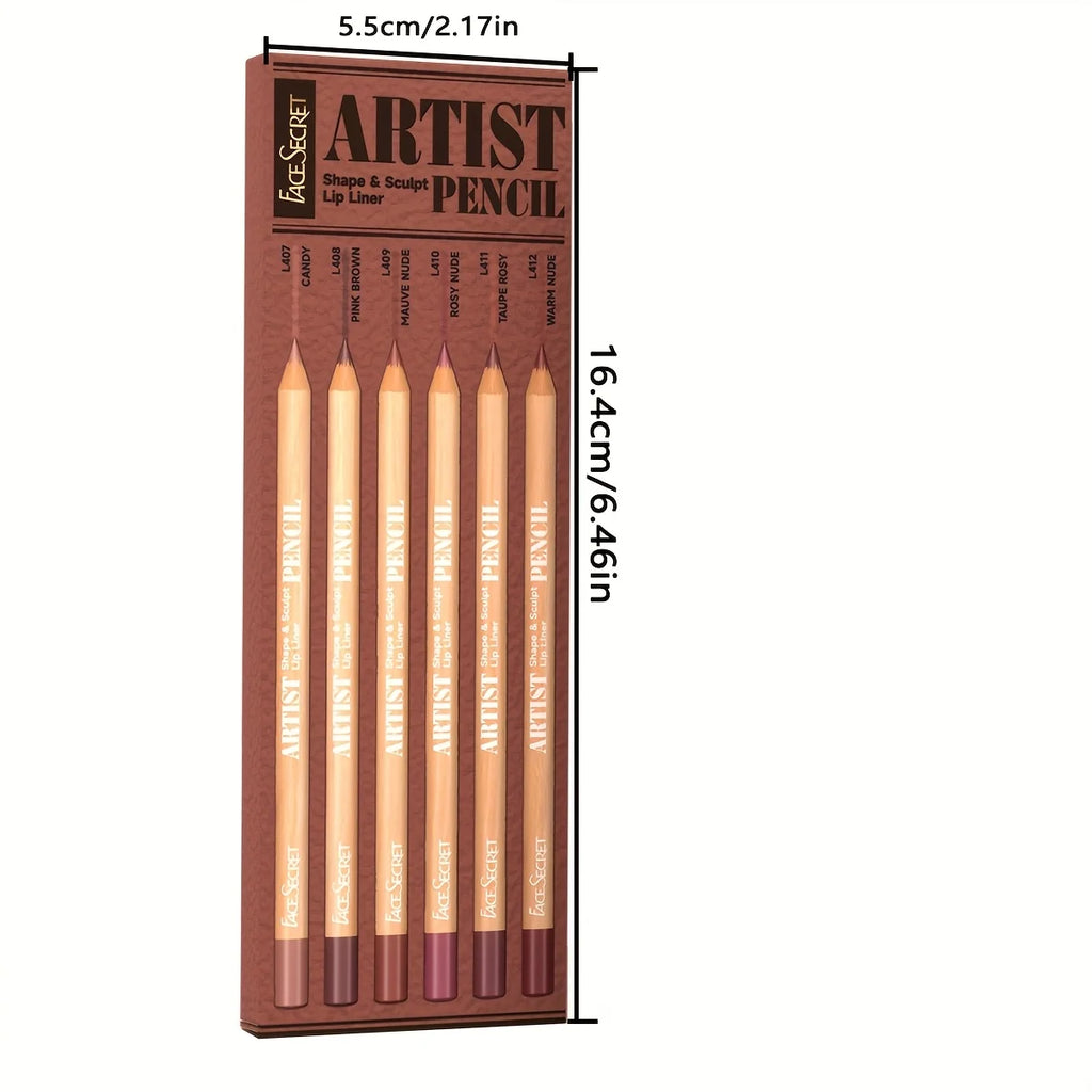 Nude Matte Lip Liner Set – 6 Pieces