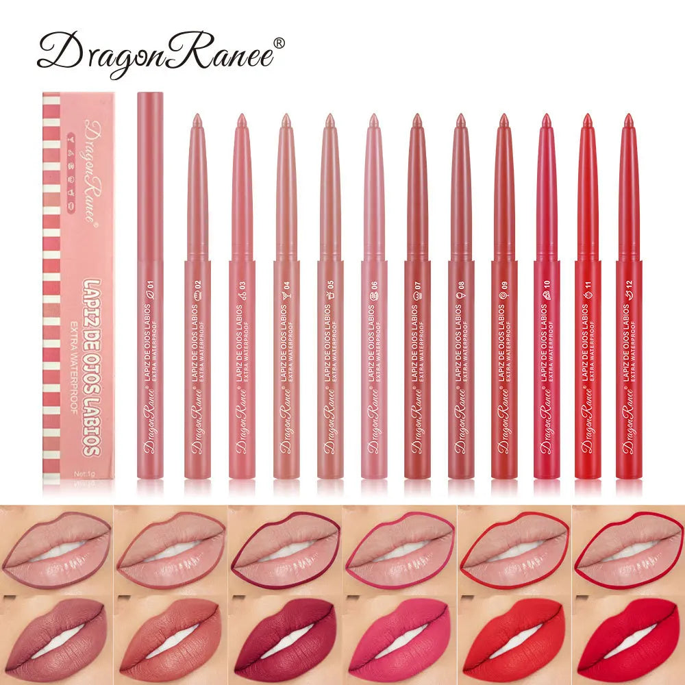 Matte Velvet Lip Liner & Lipstick Pencil — 12 Colors