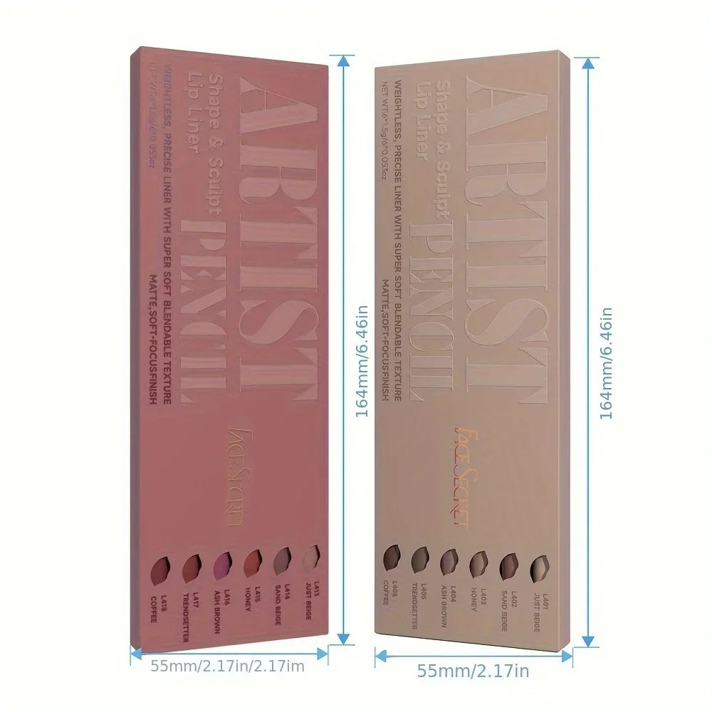Nude Matte Lip Liner Set — Waterproof & Long-Lasting, 12 Pcs