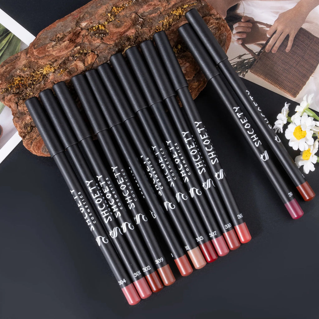 Nude Lip Liner Set — Waterproof & Long-Lasting, 12 Pcs
