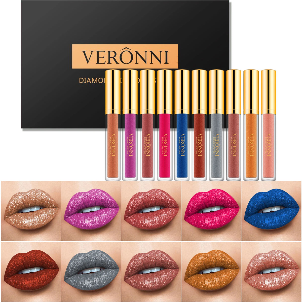 Diamond Shimmer Lip Gloss – 10 Shdes
