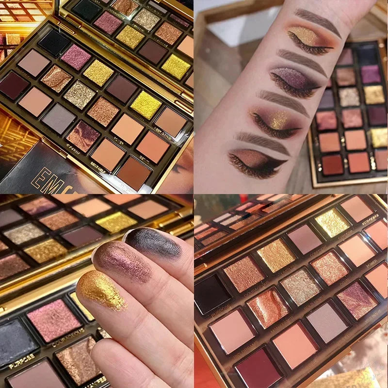 18-Color Eyeshadow Palette — Matte & Glitter, High Pigment, Long-Lasting