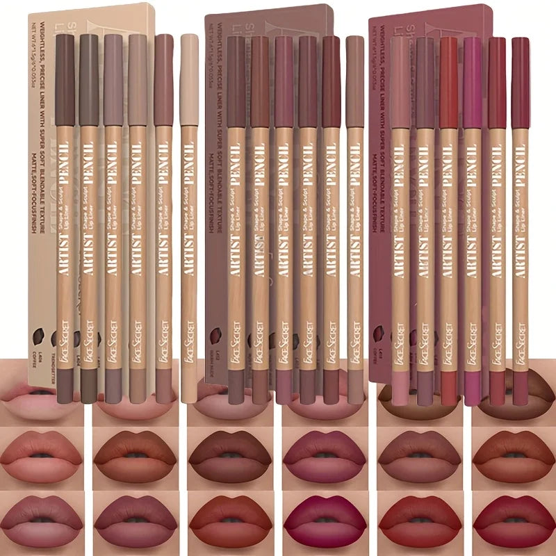 High Pigmented Matte Lip Liners, Soft Pencils Longwear Smooth