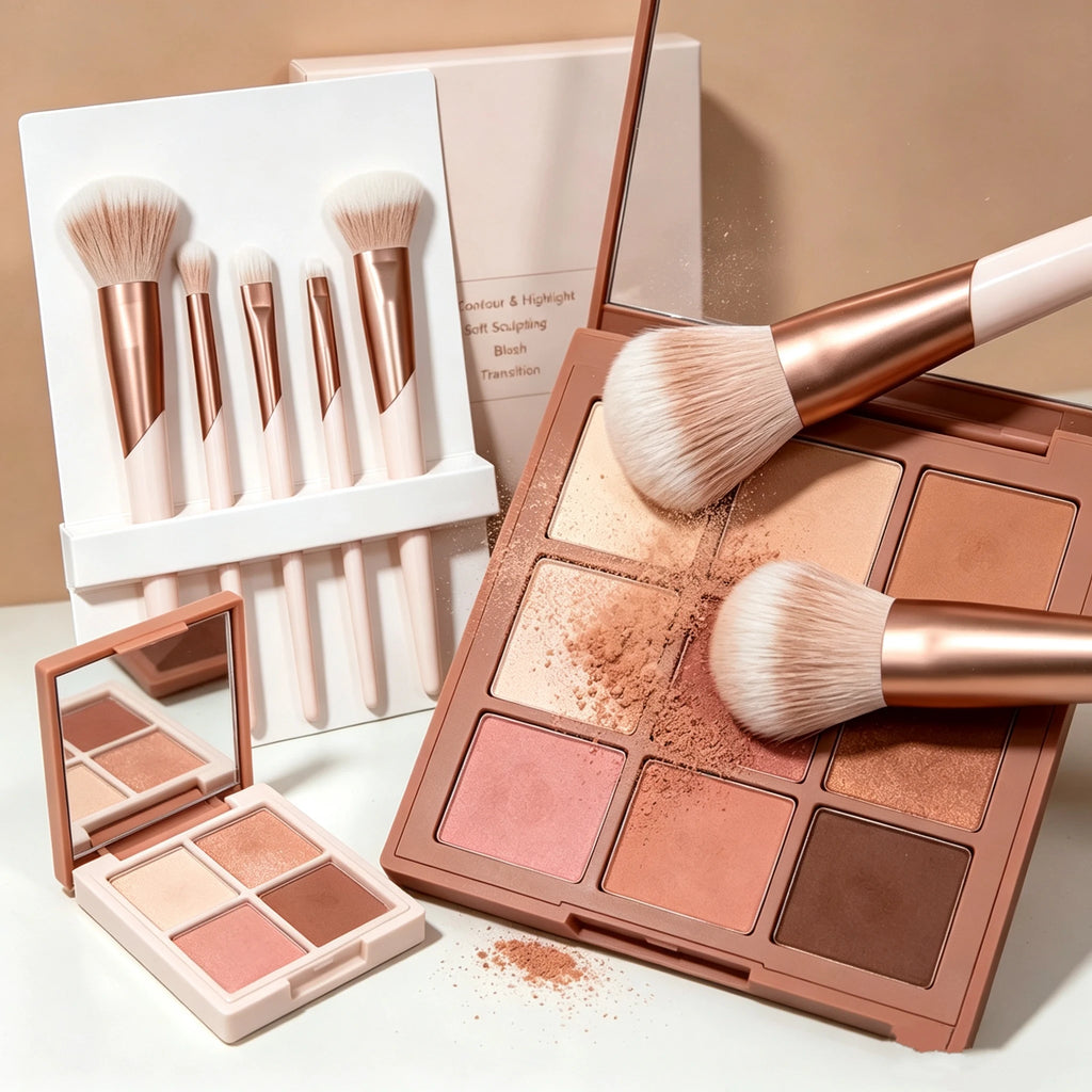 Compact 5-Piece Makeup Brush Set