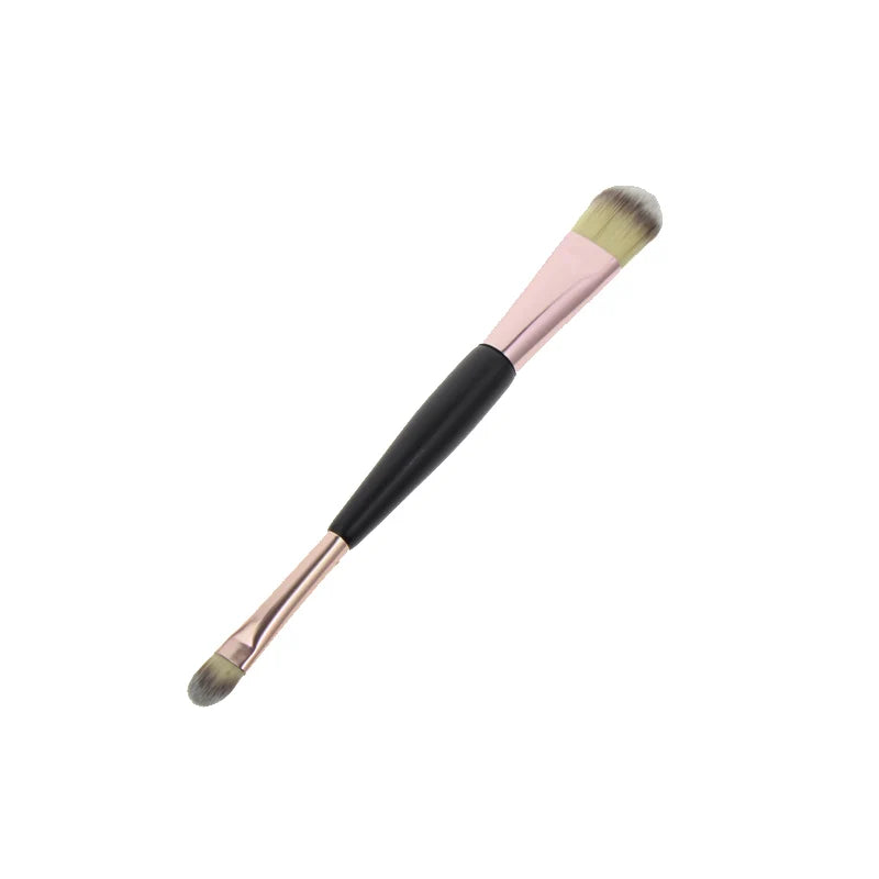 Double-ended Makeup Brush Foundation Concealer Brush 2-in-1 Professional Soft Synthetic Bristles for Liquid Cream Cosmetics