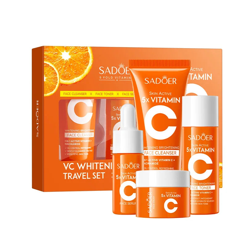 Vitamin C Skincare Set — Cleanser, Toner, Serum & Cream, 5 Pcs