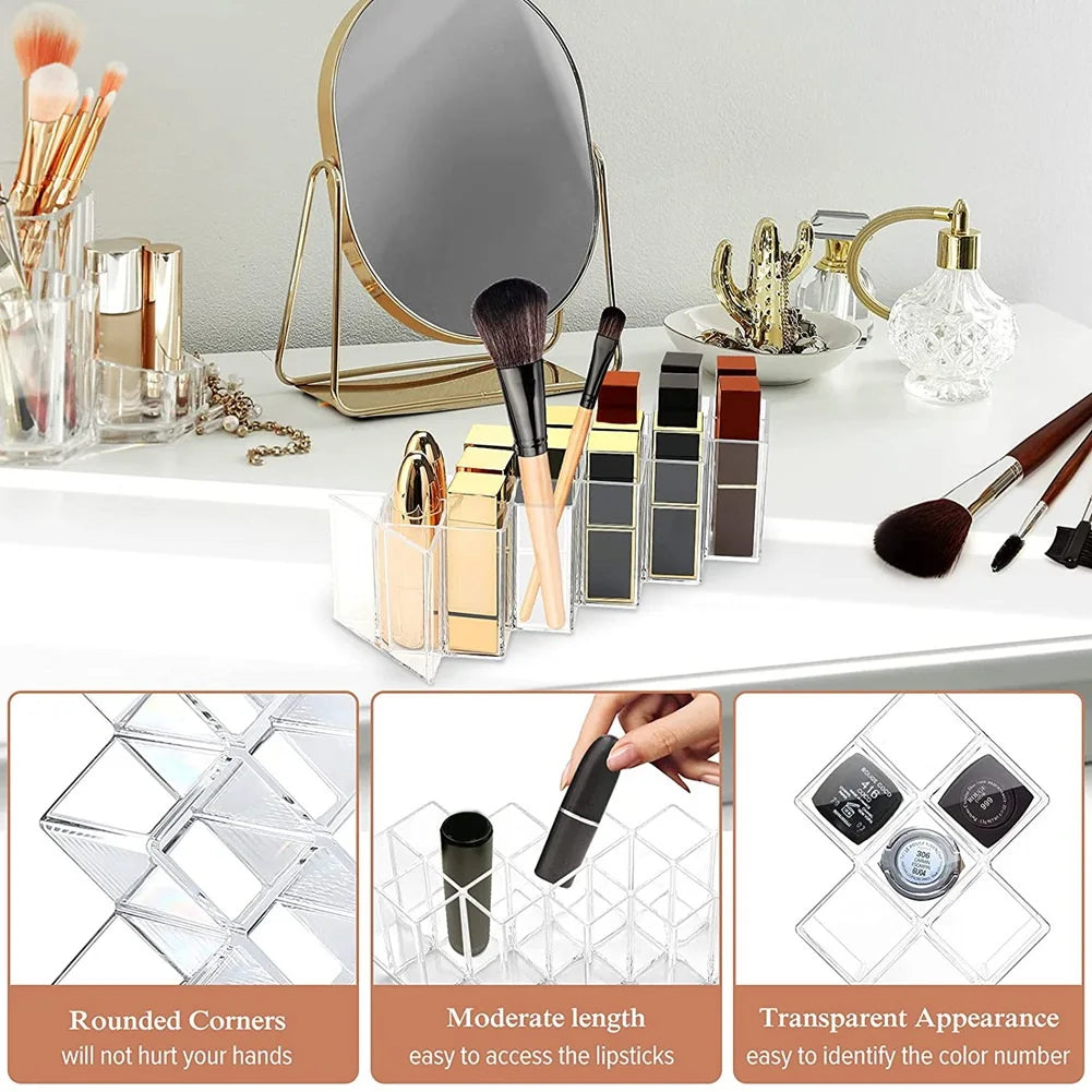 Acrylic Lipstick & Makeup Organizer | 16-Grid Storage Case