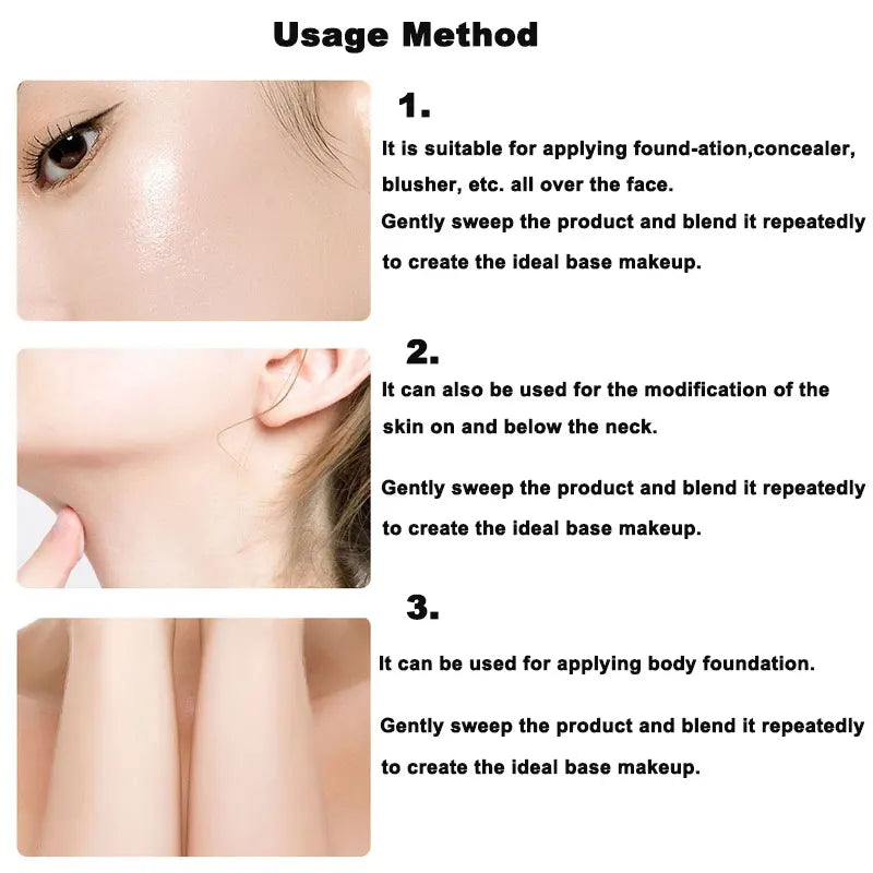 Makeup Brush for Contouring Tanning Liquid Foundation Cream Blush Soft Bristle Tool