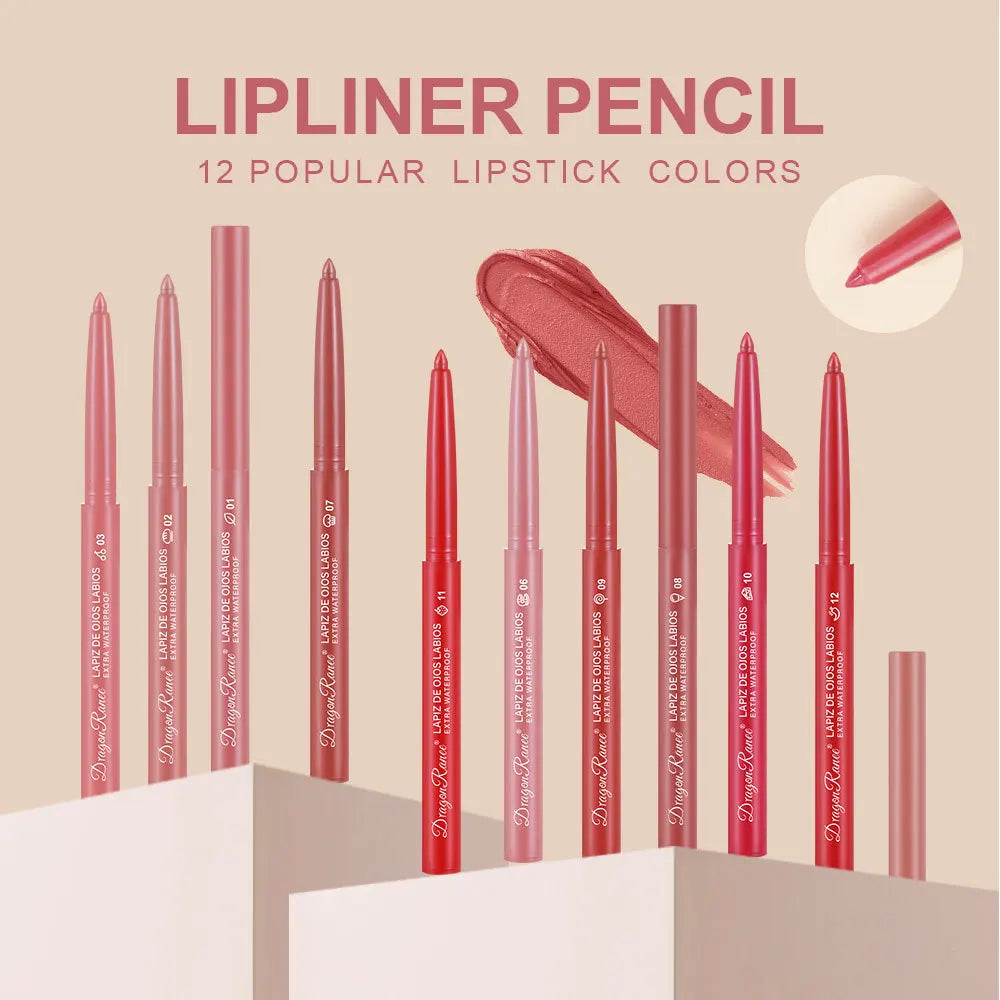 Matte Velvet Lip Liner & Lipstick Pencil — 12 Colors