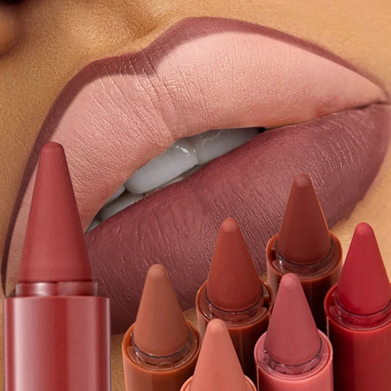 Tapered Lip Liner Pencil Set Matte Velvety Lipliner