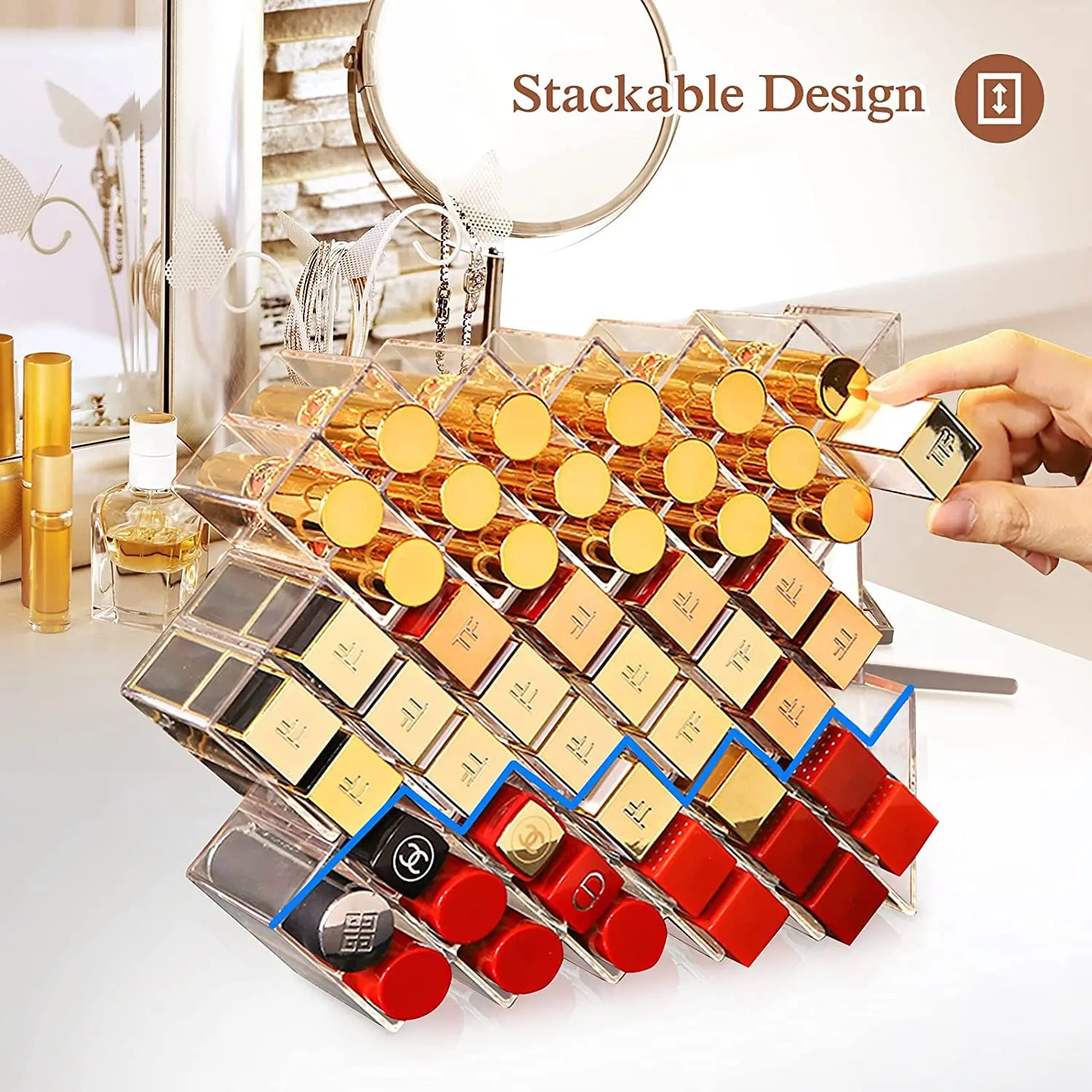 Acrylic Lipstick & Makeup Organizer | 16-Grid Storage Case