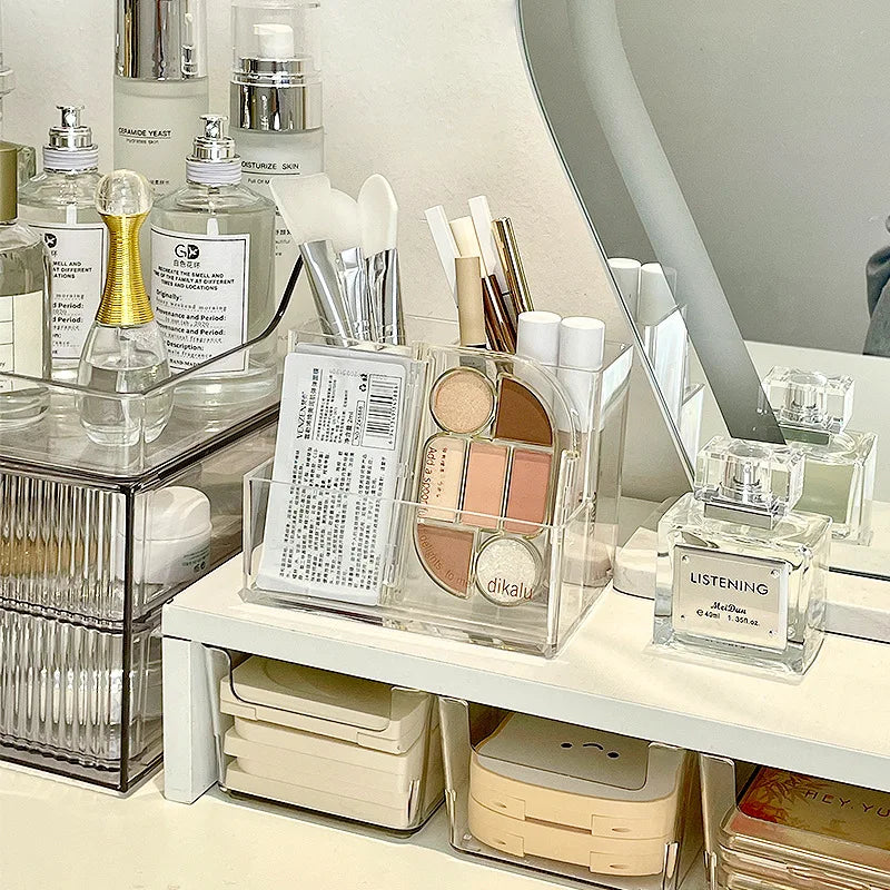 Clear Acrylic Makeup Organizer & Brush Holder