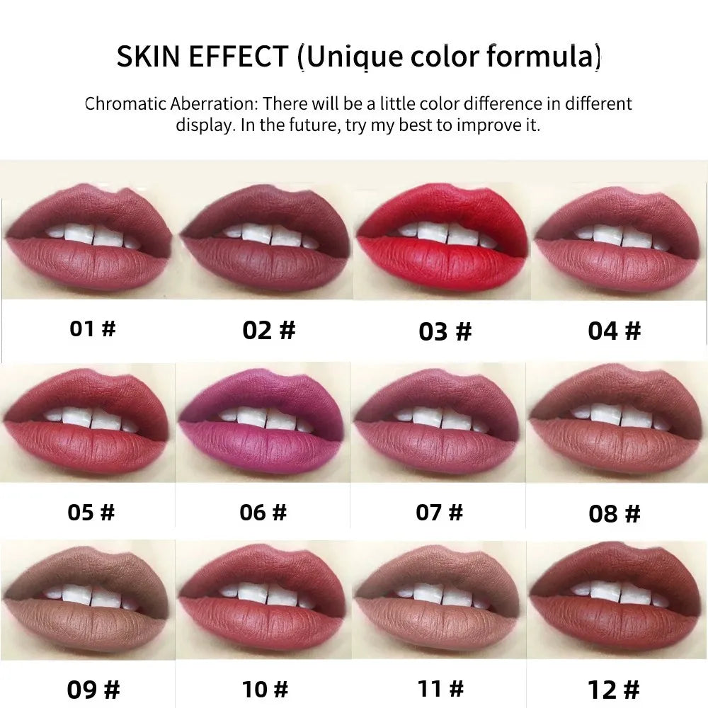 Nude Lip Liner Set — Waterproof & Long-Lasting, 12 Pcs