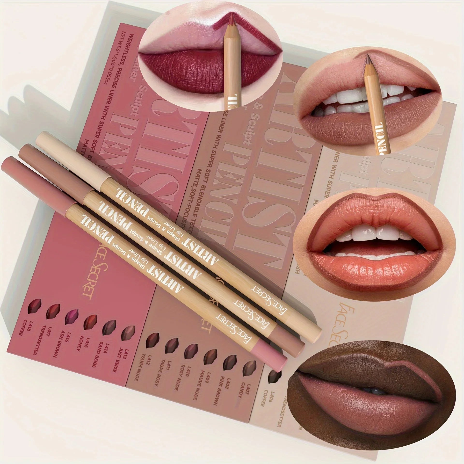Nude Matte Lip Liner Set — Waterproof & Long-Lasting, 12 Pcs