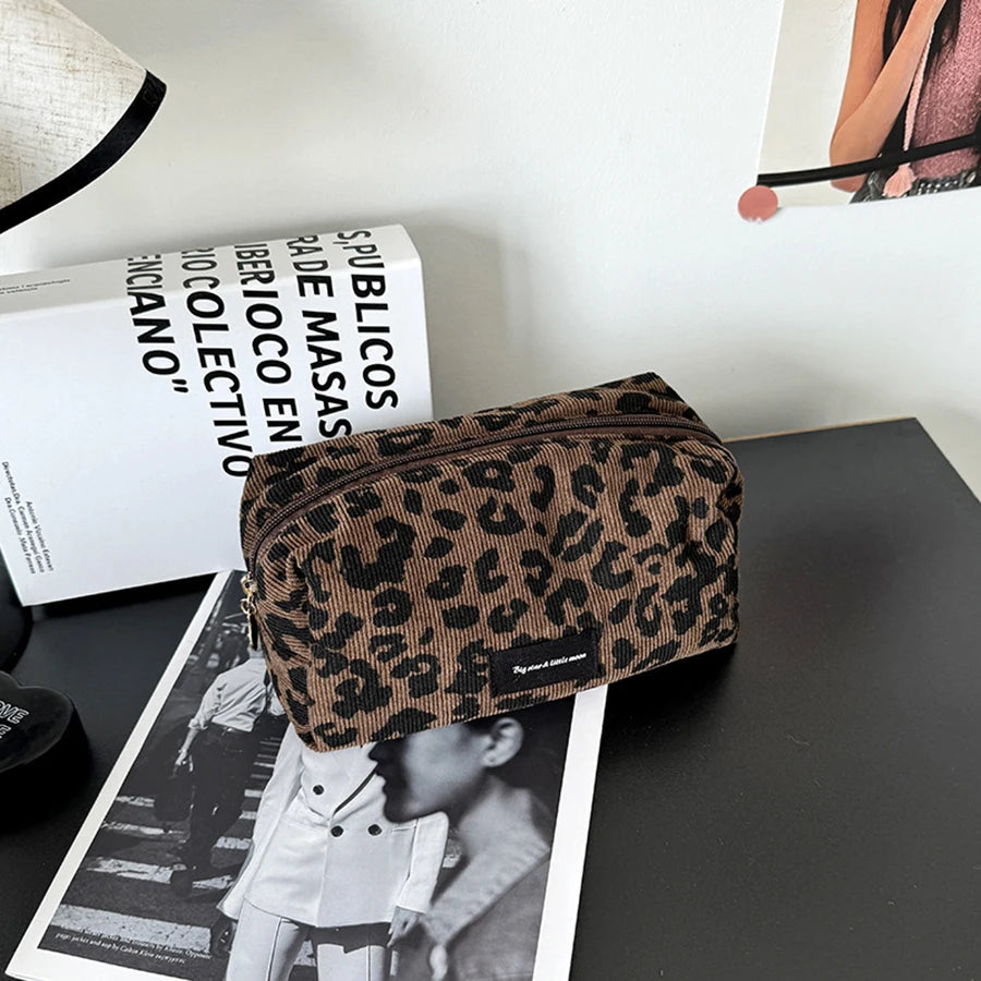 Leopard Print Makeup Bag