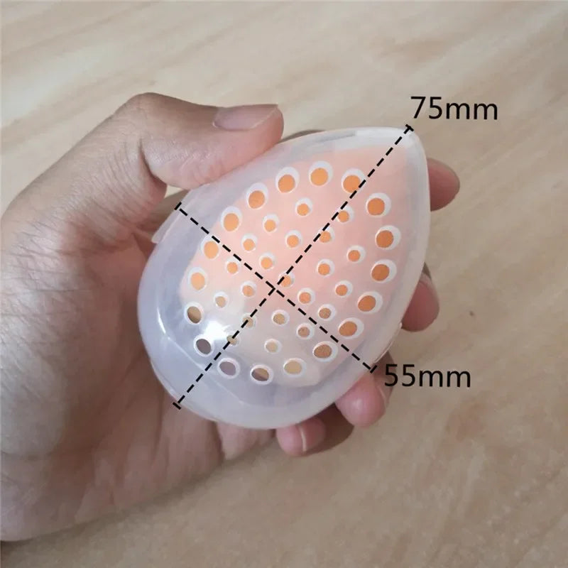 Egg-Shaped Makeup Sponge Storage Case