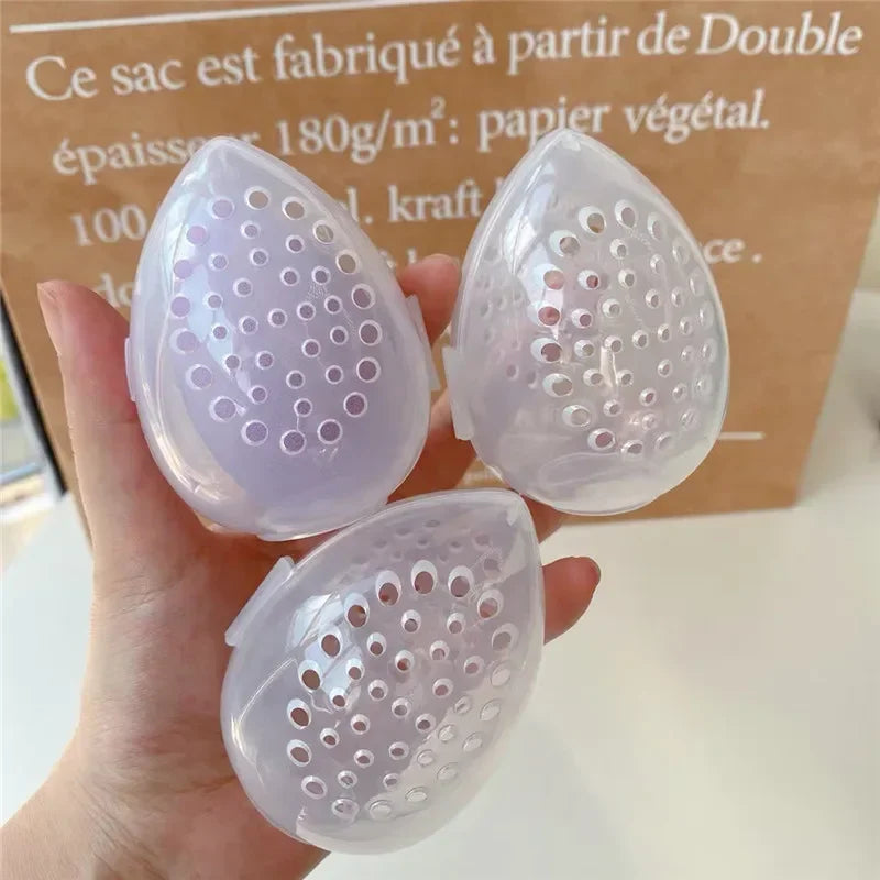 Egg-Shaped Makeup Sponge Storage Case