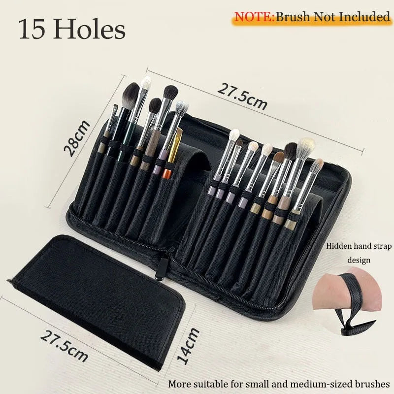 Portable Makeup Brush Organizer Bag