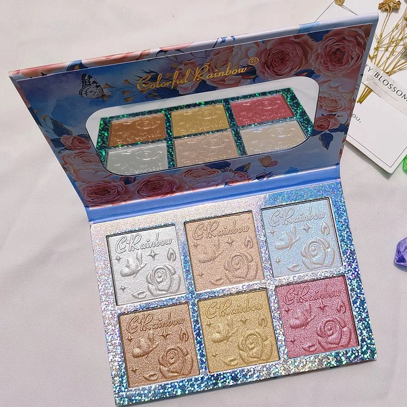 6-Color Highlight Repair Blush Powder Brightening Pearlescent EyeShadow