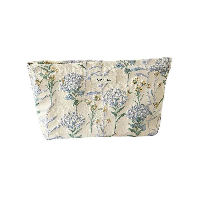 Makeup Bag, Blue Bouquet