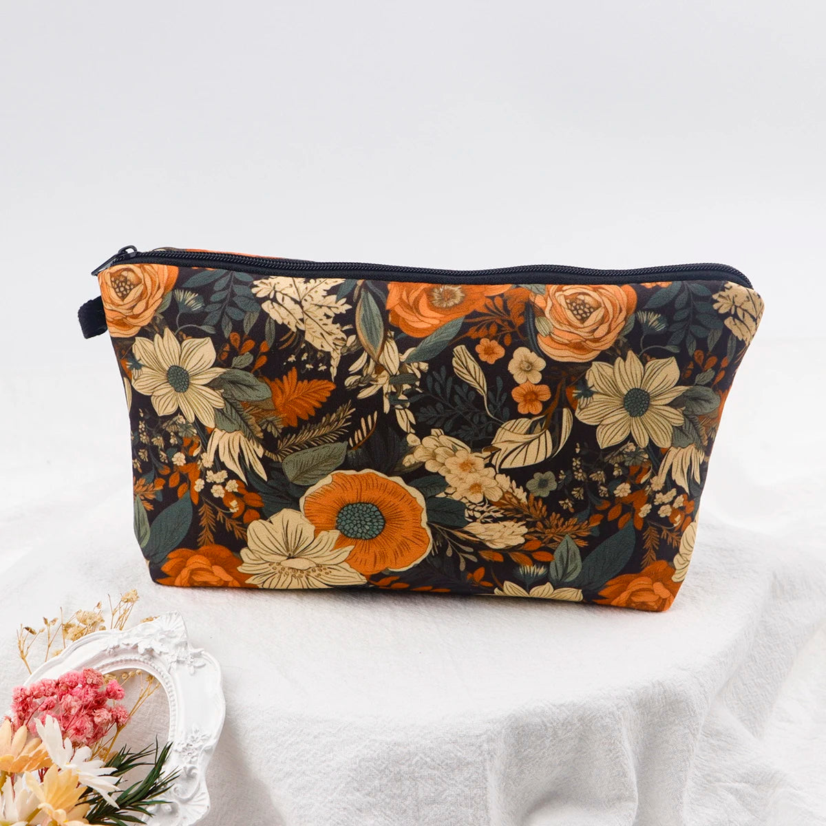 Flower Series Zipper Makeup Bag