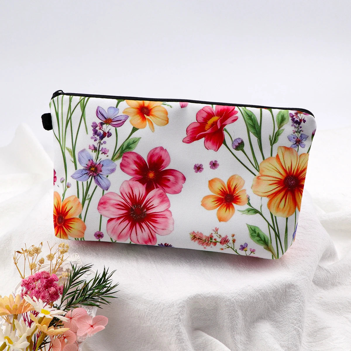 Flower Series Zipper Makeup Bag