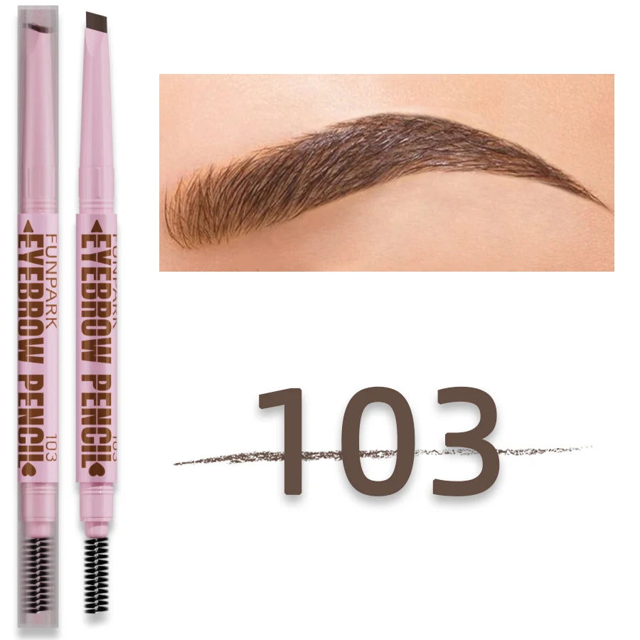 2-in-1 Waterproof Eyebrow Pencil & Brush – 5 Colors