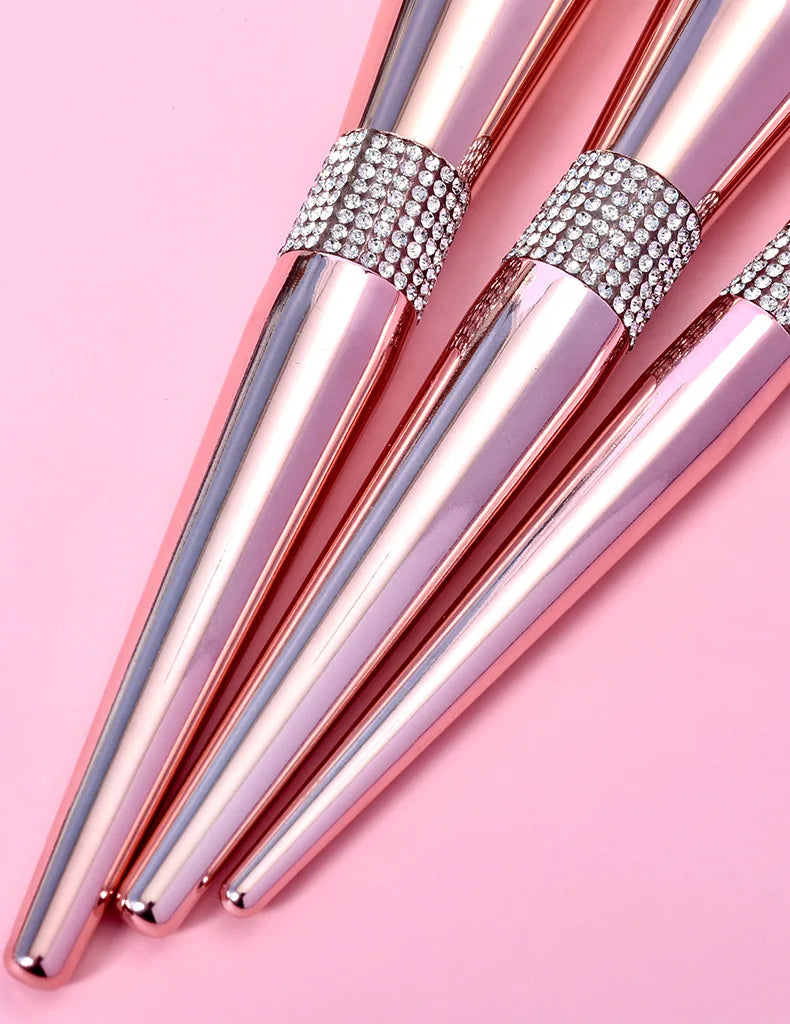 14pieces Rose Gold Diamond Crystal Makeup Brushe Set