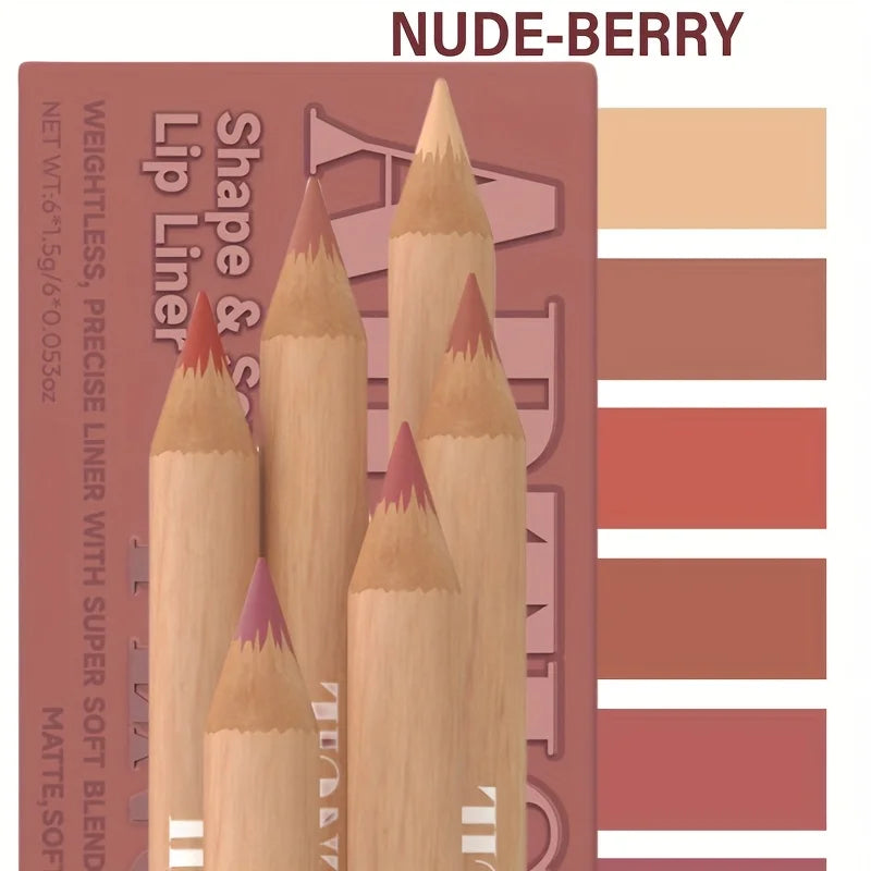 6-Piece Nude Lip Liner Set