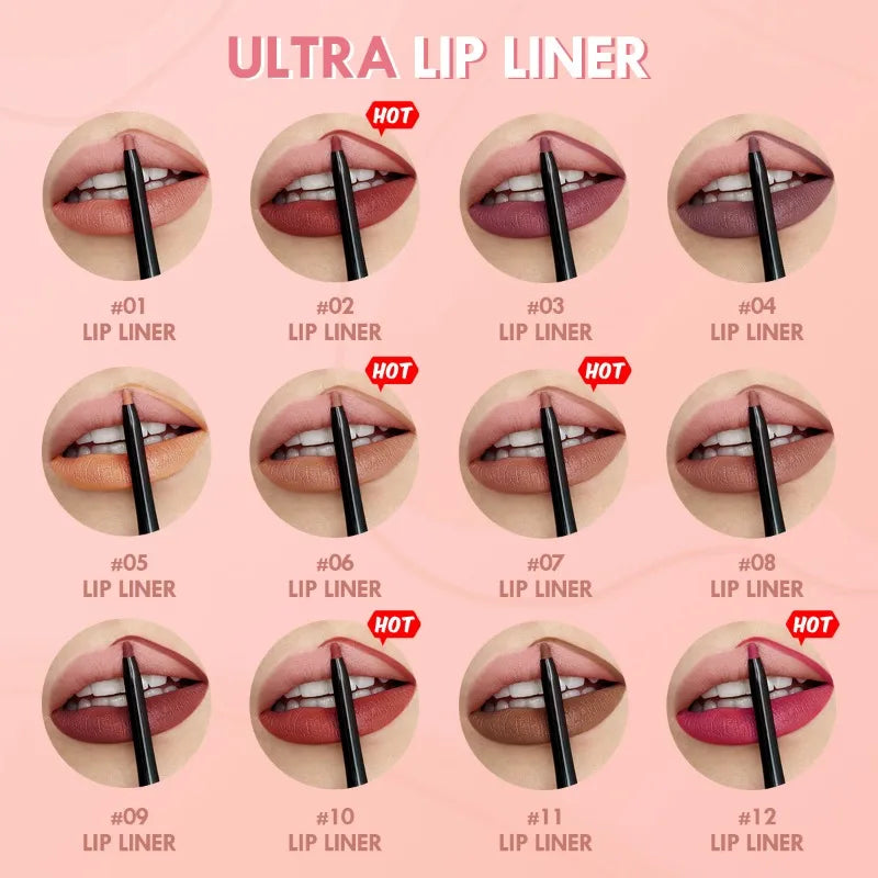 12-Color Matte Lipliner