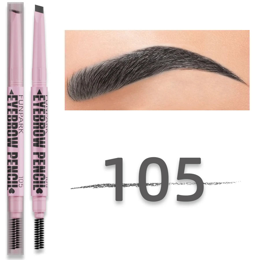 2-in-1 Waterproof Eyebrow Pencil & Brush – 5 Colors
