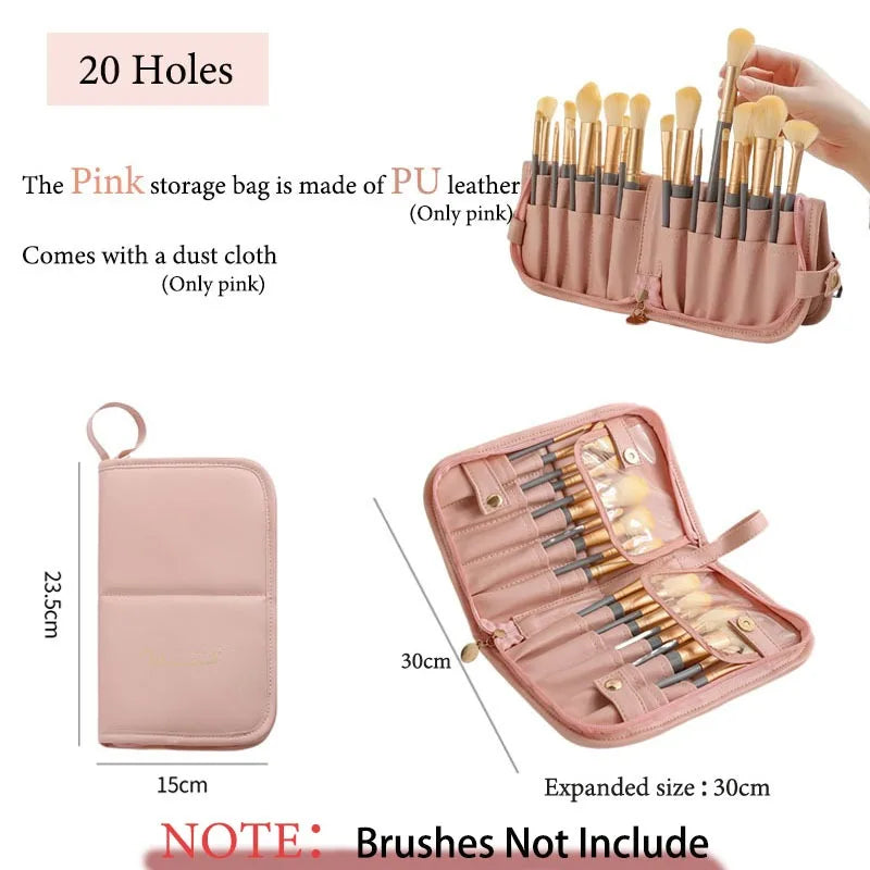 Portable Makeup Brush Organizer Bag
