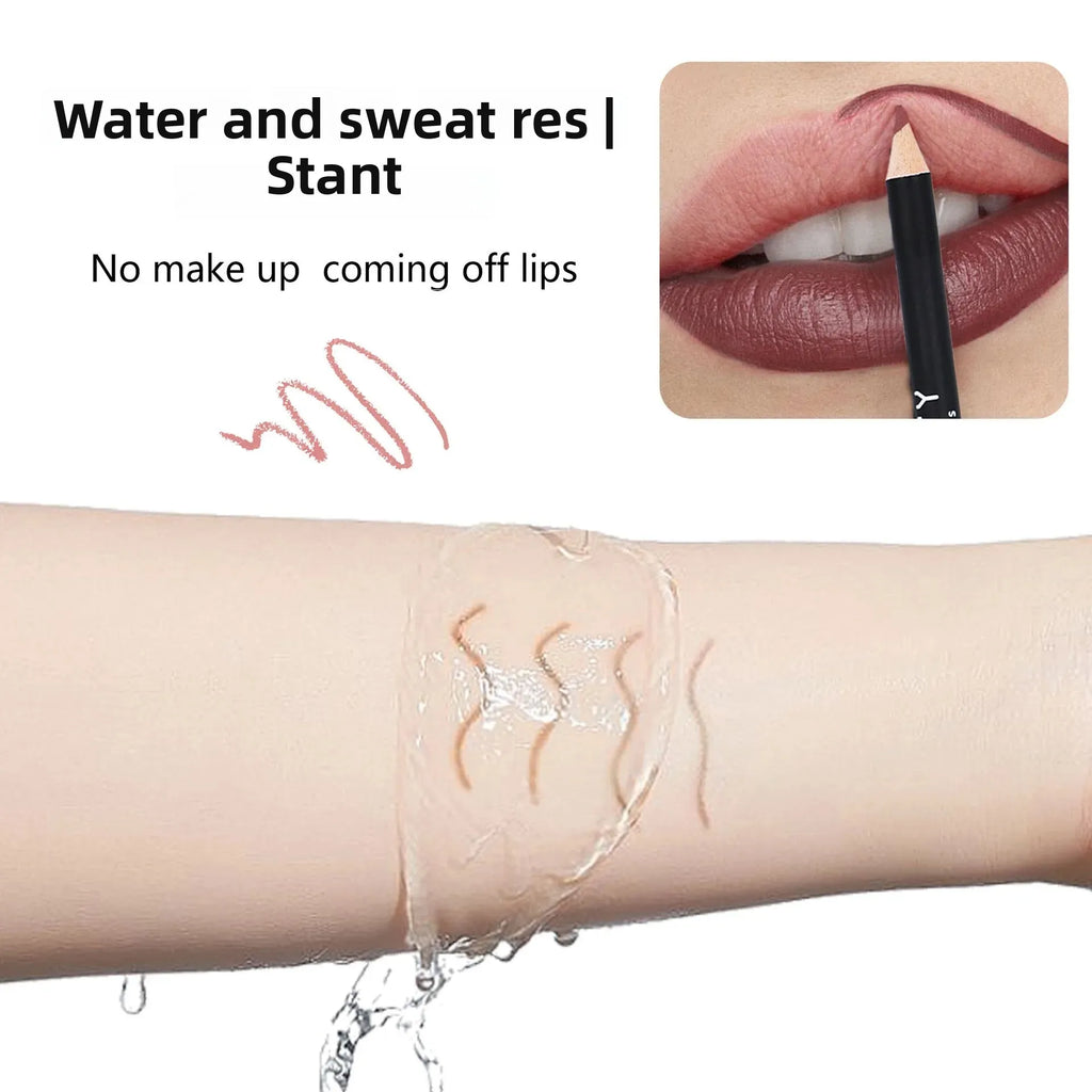 Nude Lip Liner Set — Waterproof & Long-Lasting, 12 Pcs